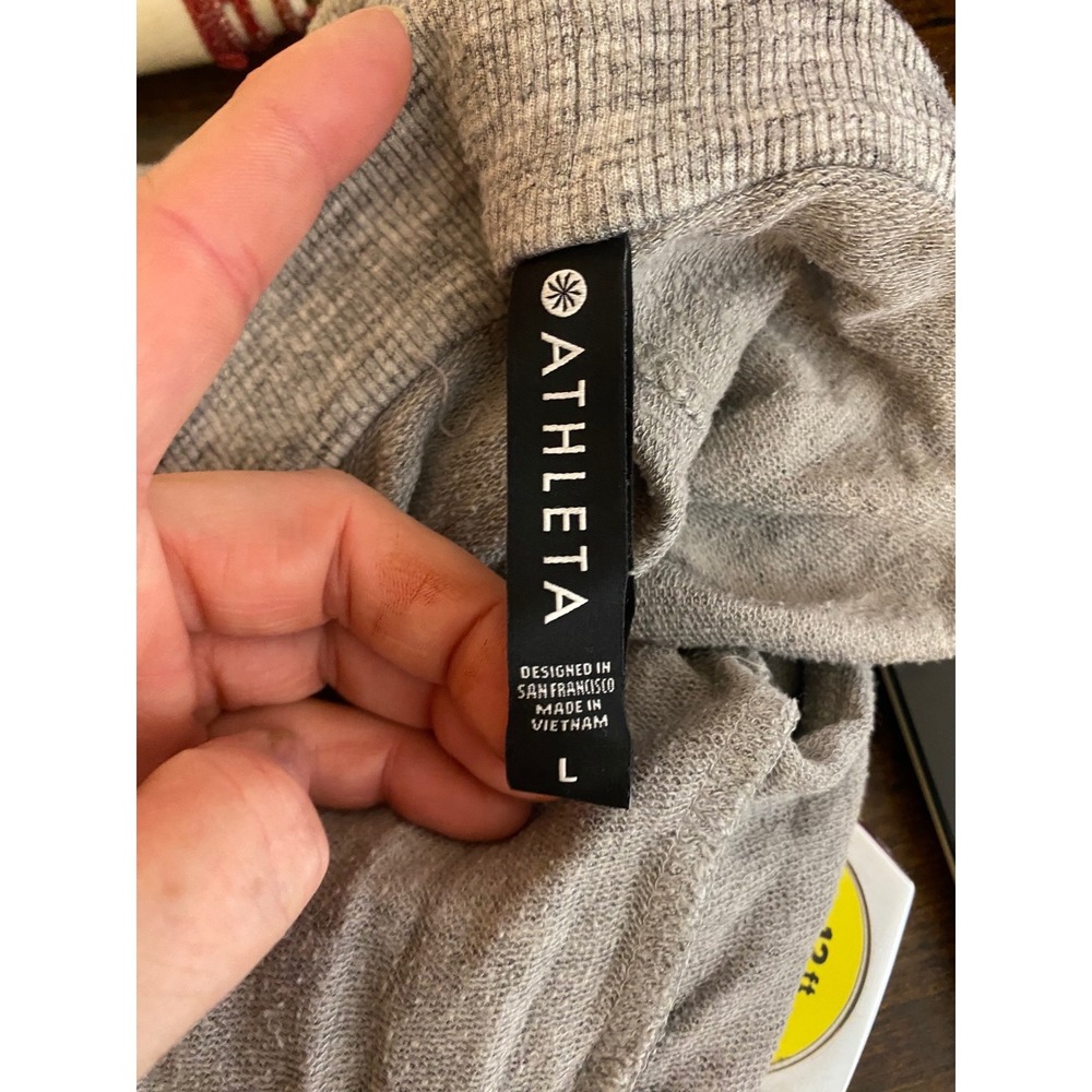 Athleta Pranayama Wrap Cardigan Heathered Grey Open Front Pockets S/777944 Large - Picture 4 of 6